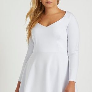 Size 16 White A-line Knee Length Dress